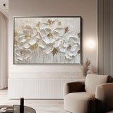Floral 090 Canvas Art 60 x 40 cm / Black