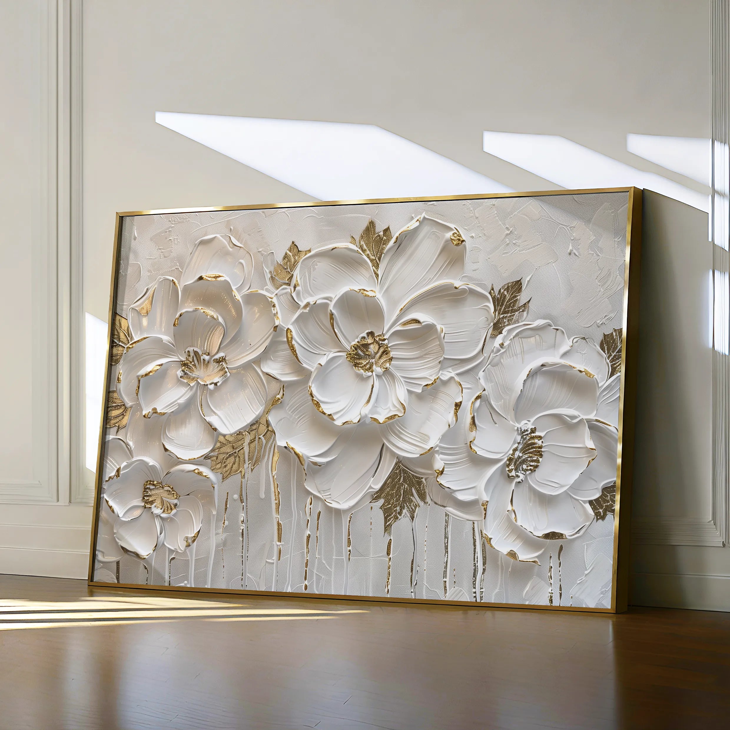 Floral 090 Canvas Art 60 x 40 cm / Black