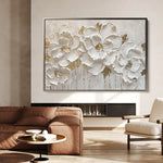 Floral 090 Canvas Art 60 x 40 cm / Black