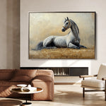 Horses 090 Canvas Art 60 x 40 cm / Black