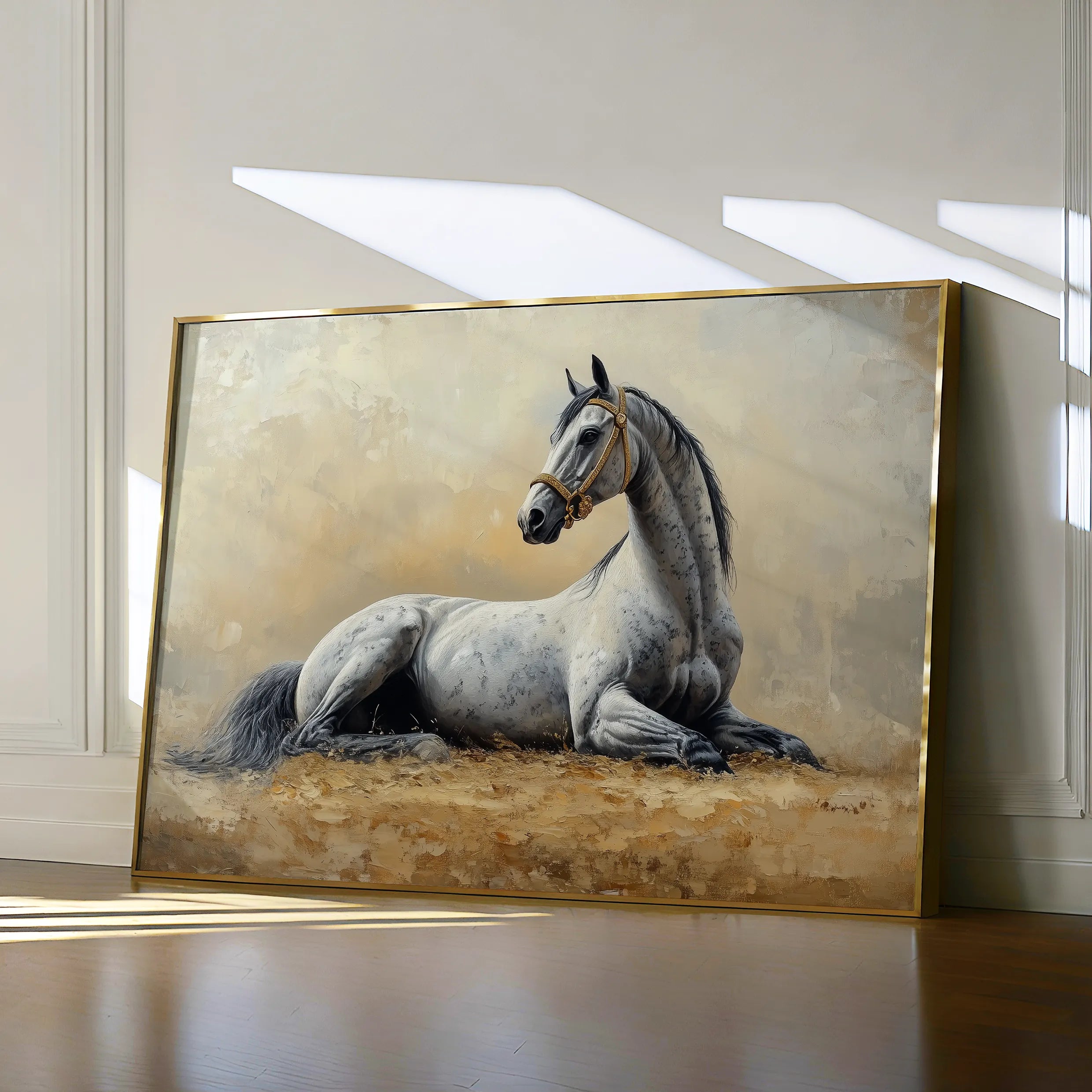 Horses 090 Canvas Art 60 x 40 cm / Black