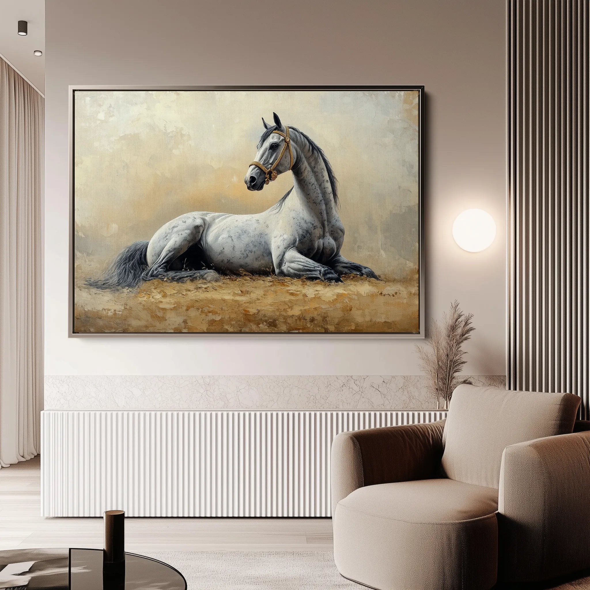 Horses 090 Canvas Art 60 x 40 cm / Black