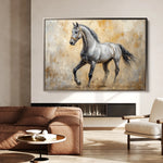 Horses 091 Canvas Art 60 x 40 cm / Black