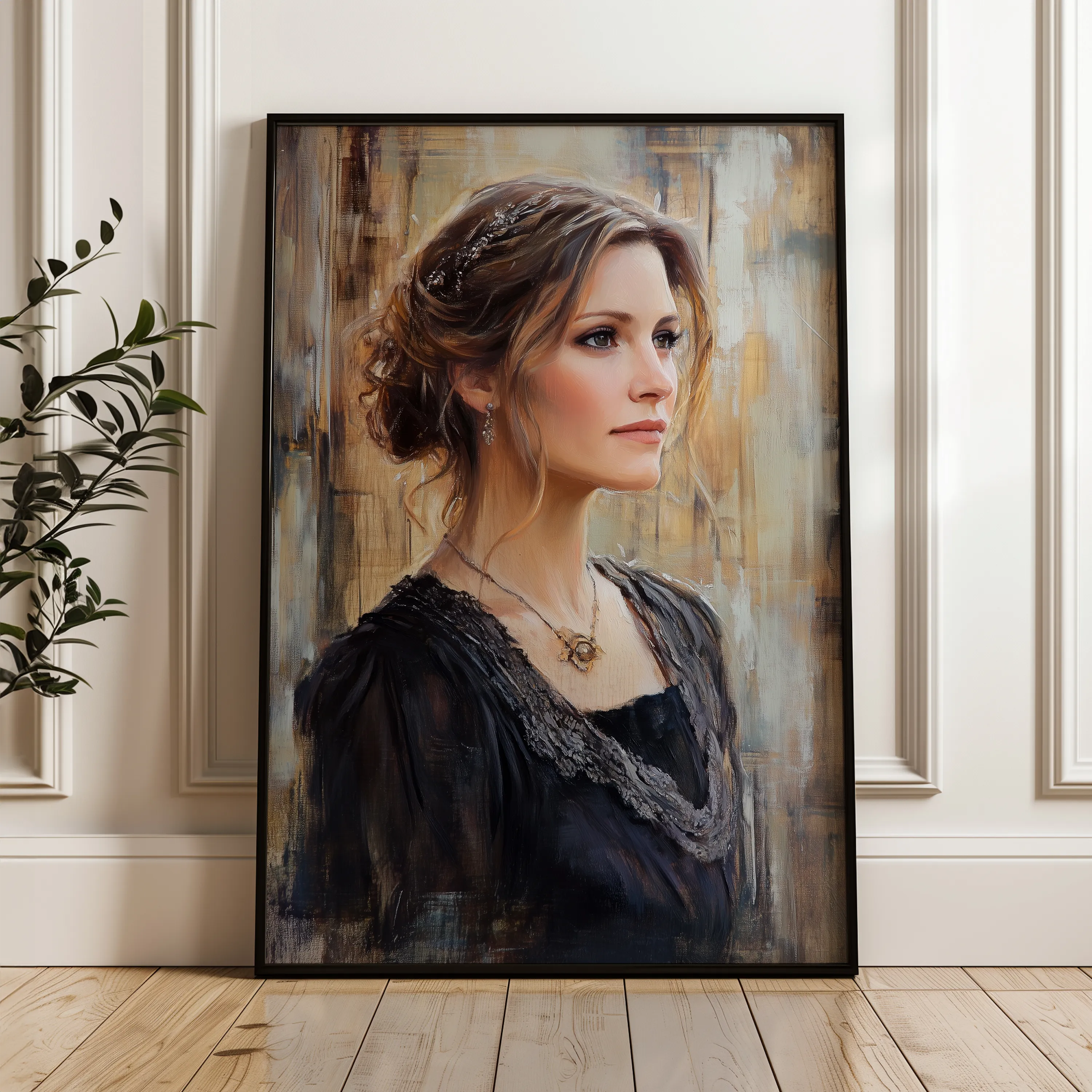 Portrait 091 Canvas Art 60 x 40 cm / Black