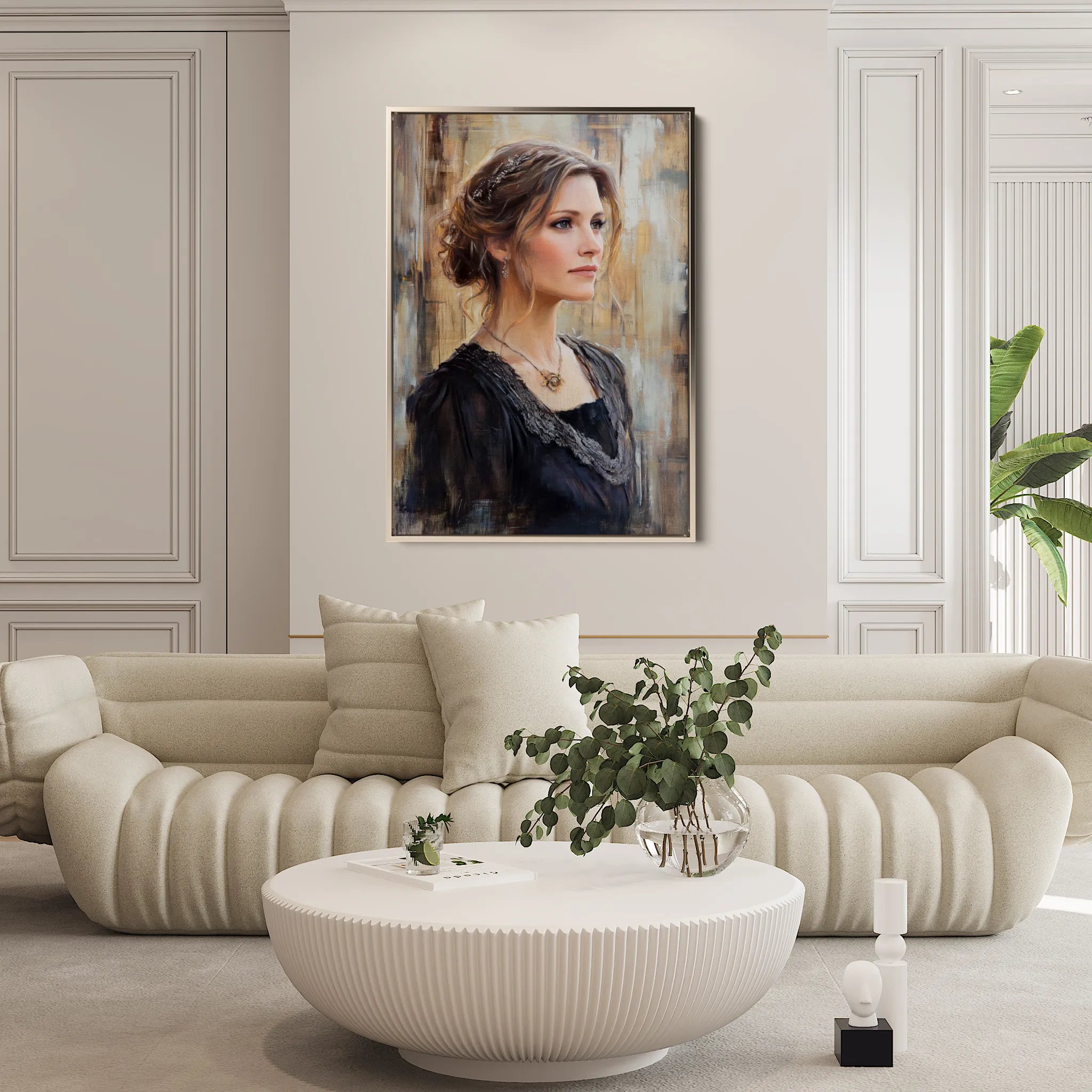 Portrait 091 Canvas Art 60 x 40 cm / Black