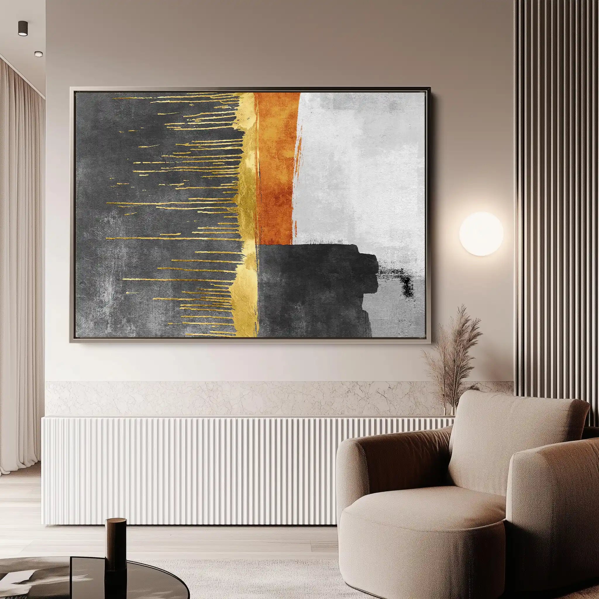 Abstract 092 Canvas Art 60 x 40 cm / Black