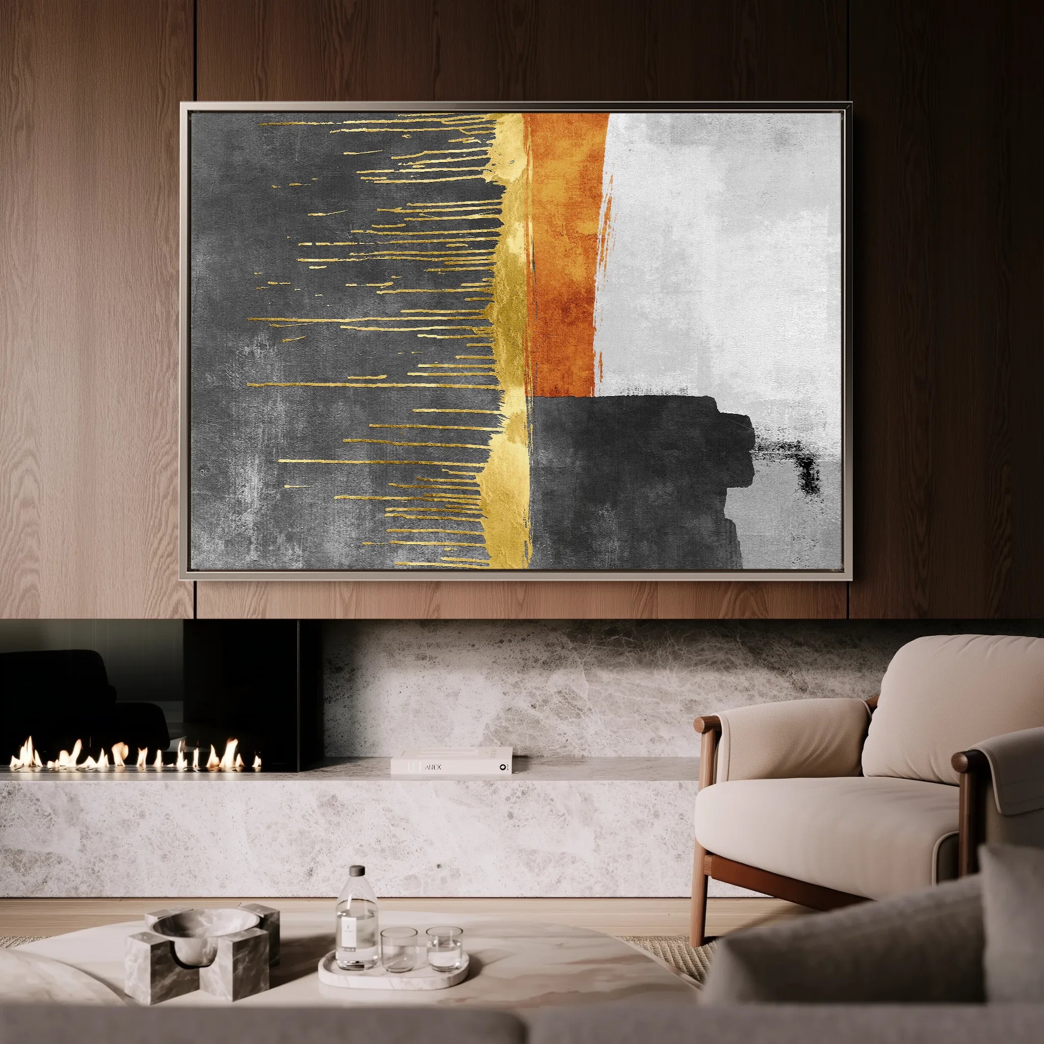 Abstract 092 Canvas Art 60 x 40 cm / Black