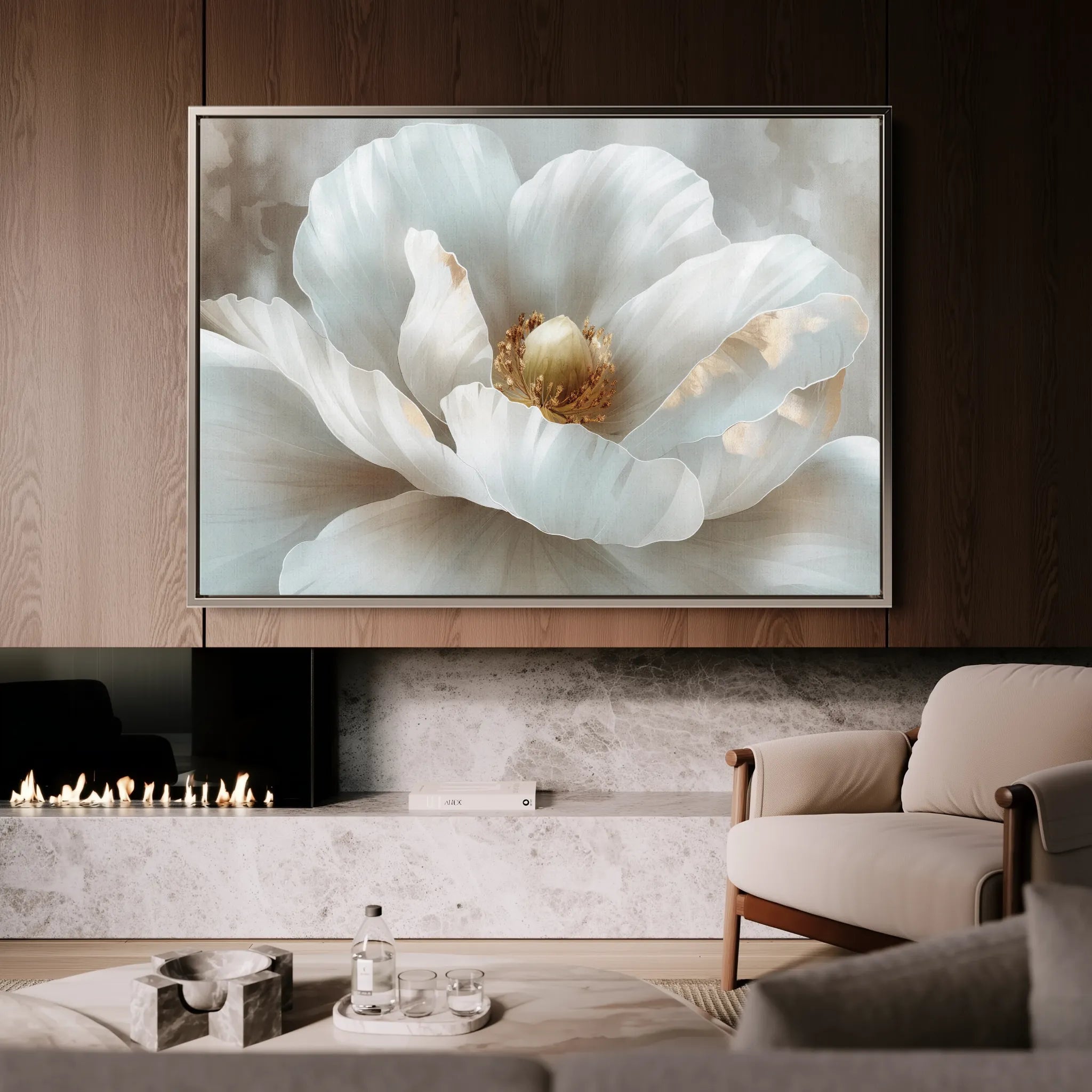 Floral 092 Canvas Art 60 x 40 cm / Black