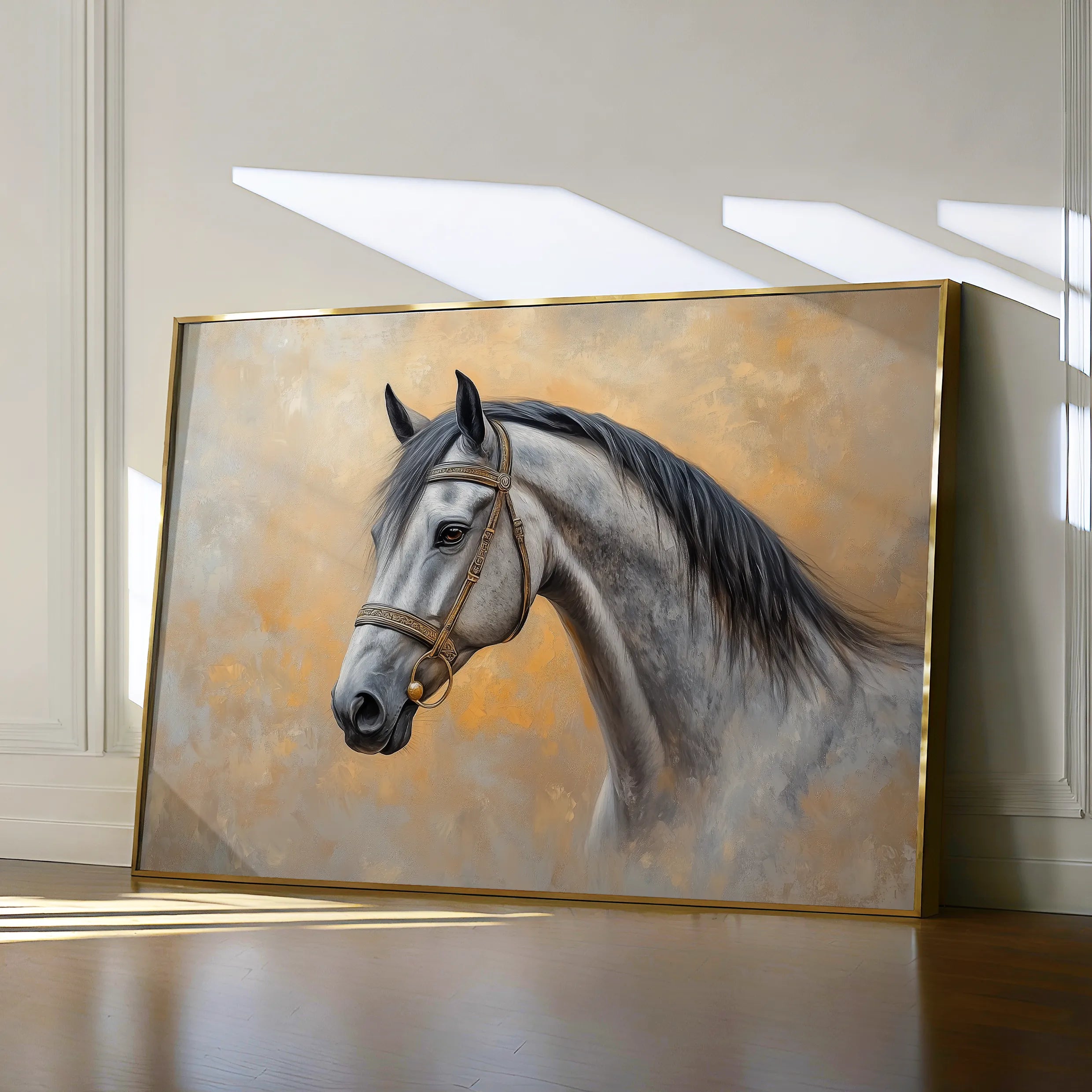 Horses 092 Canvas Art 60 x 40 cm / Black