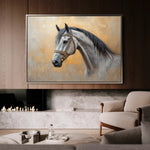 Horses 092 Canvas Art 60 x 40 cm / Black