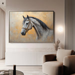 Horses 092 Canvas Art 60 x 40 cm / Black