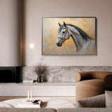 Horses 092 Canvas Art 60 x 40 cm / Black