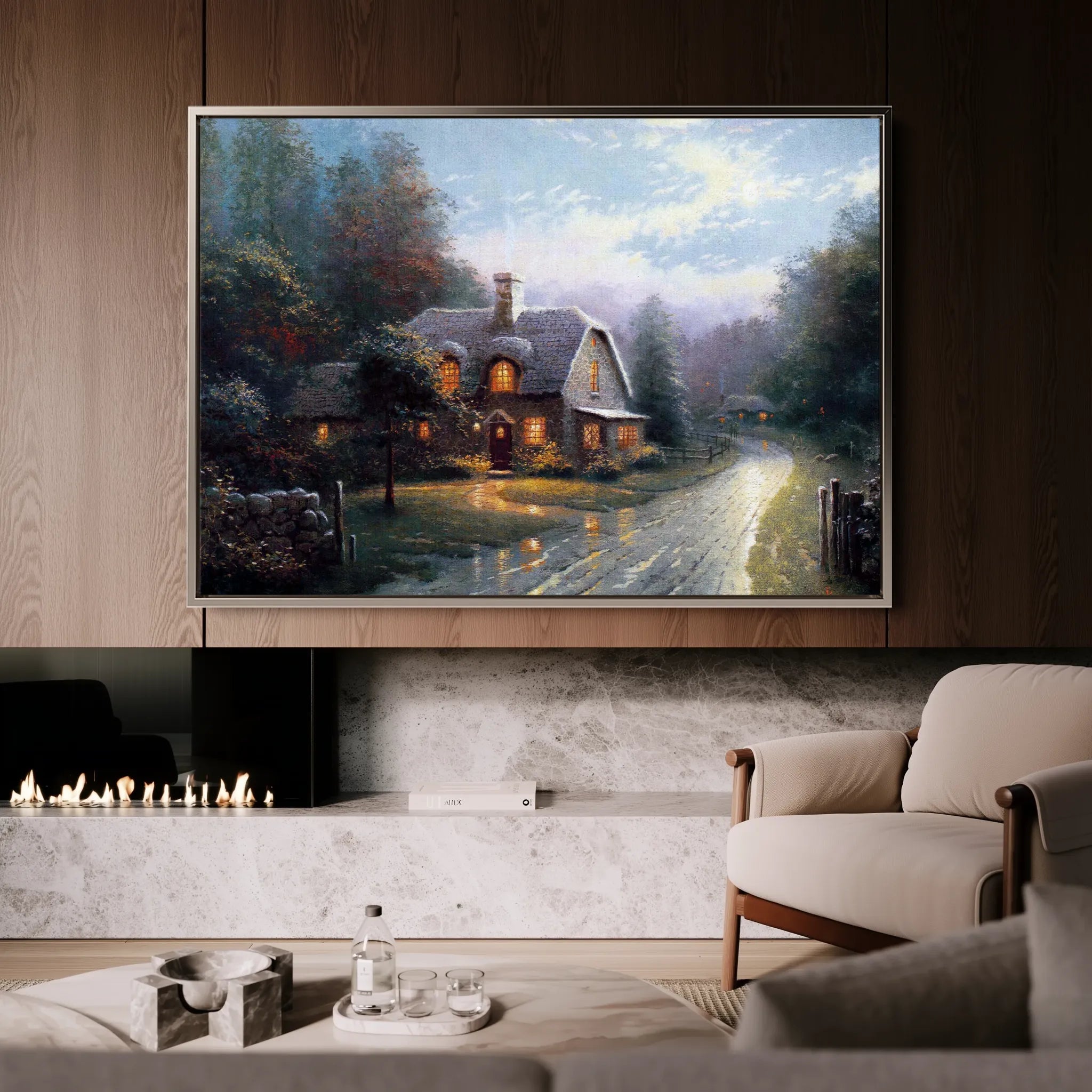 Landscape 092 Canvas Art 60 x 40 cm / Black