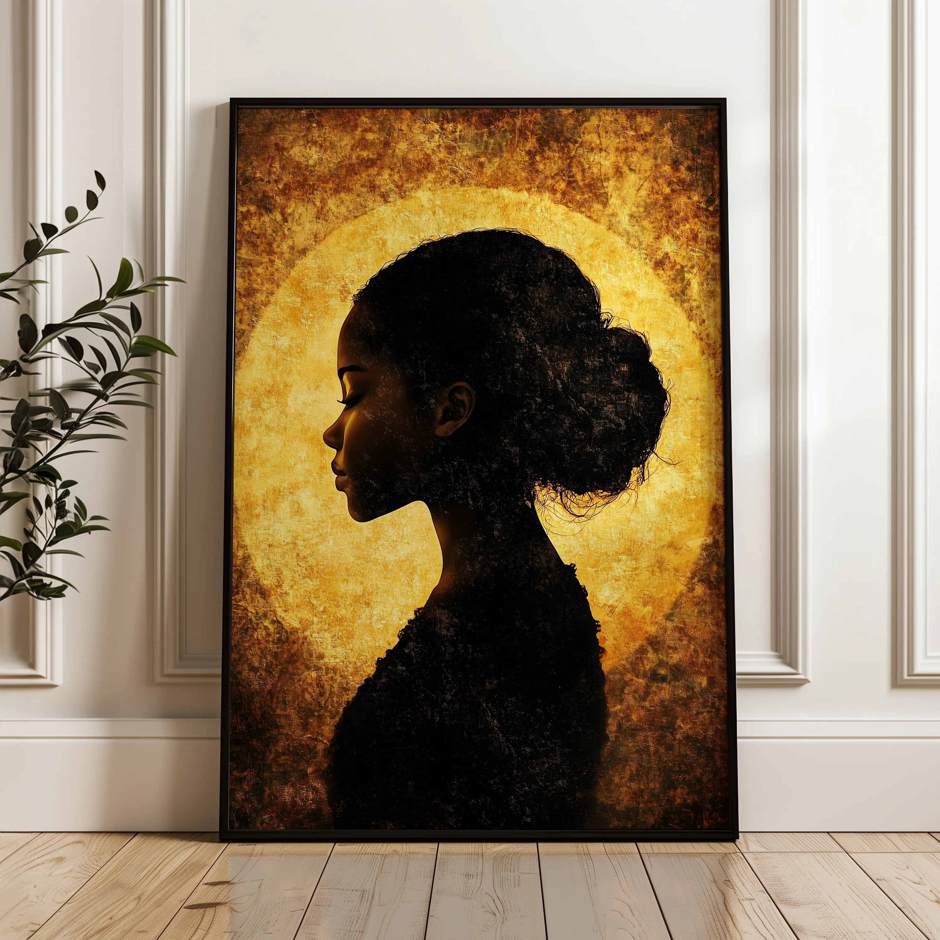 Portrait 092 Canvas Art 60 x 40 cm / Black