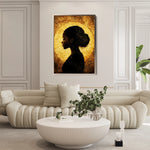 Portrait 092 Canvas Art 60 x 40 cm / Black