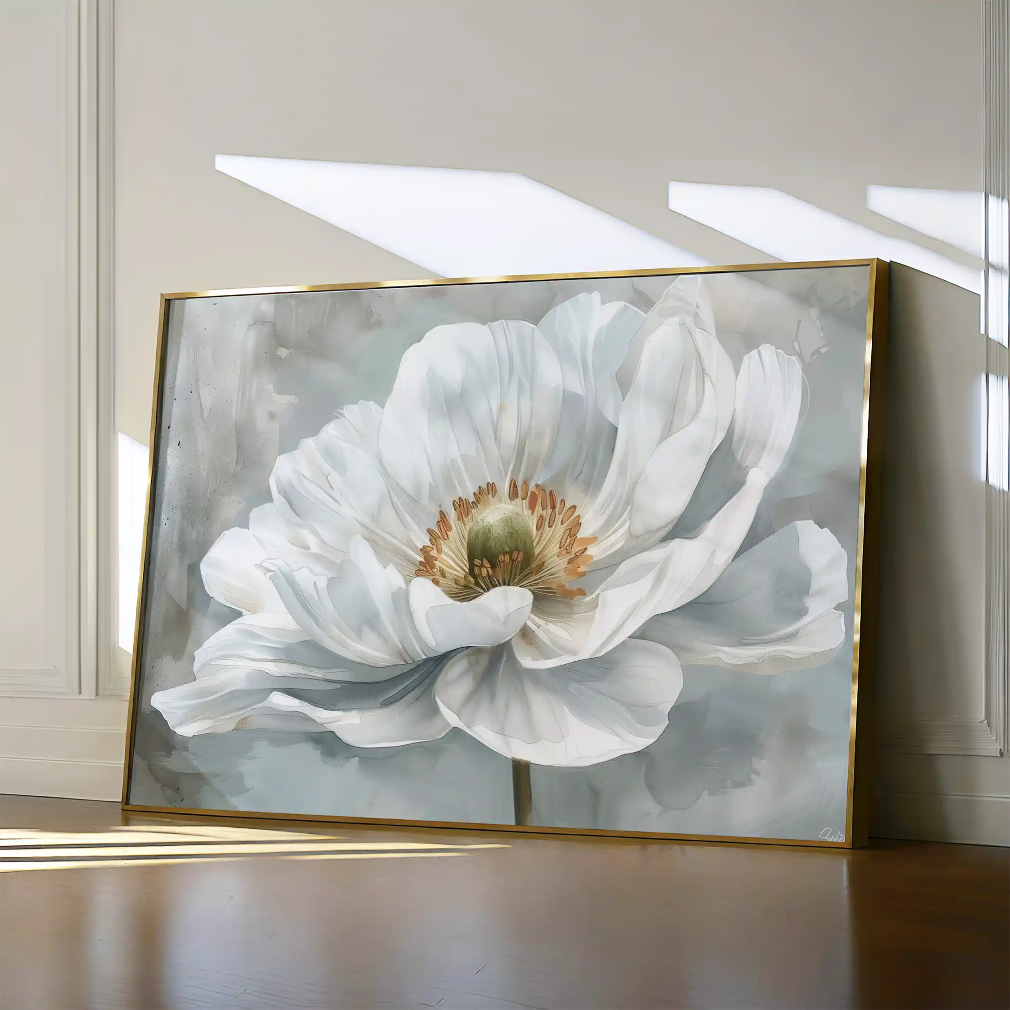 Floral 093 Canvas Art 60 x 40 cm / Black