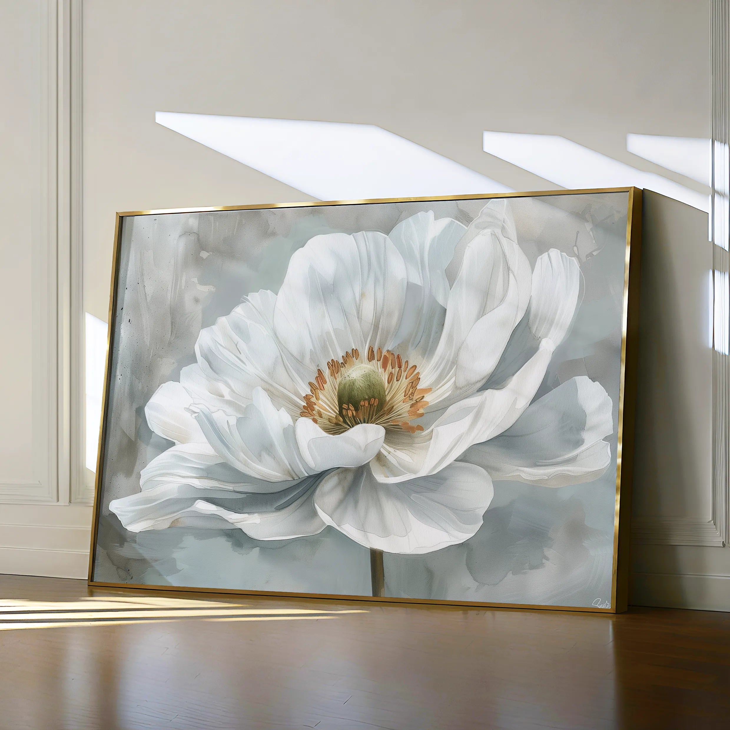 Floral 093 Canvas Art 60 x 40 cm / Black