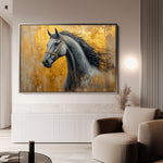 Horses 093 Canvas Art 60 x 40 cm / Black