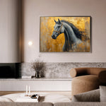 Horses 093 Canvas Art 60 x 40 cm / Black