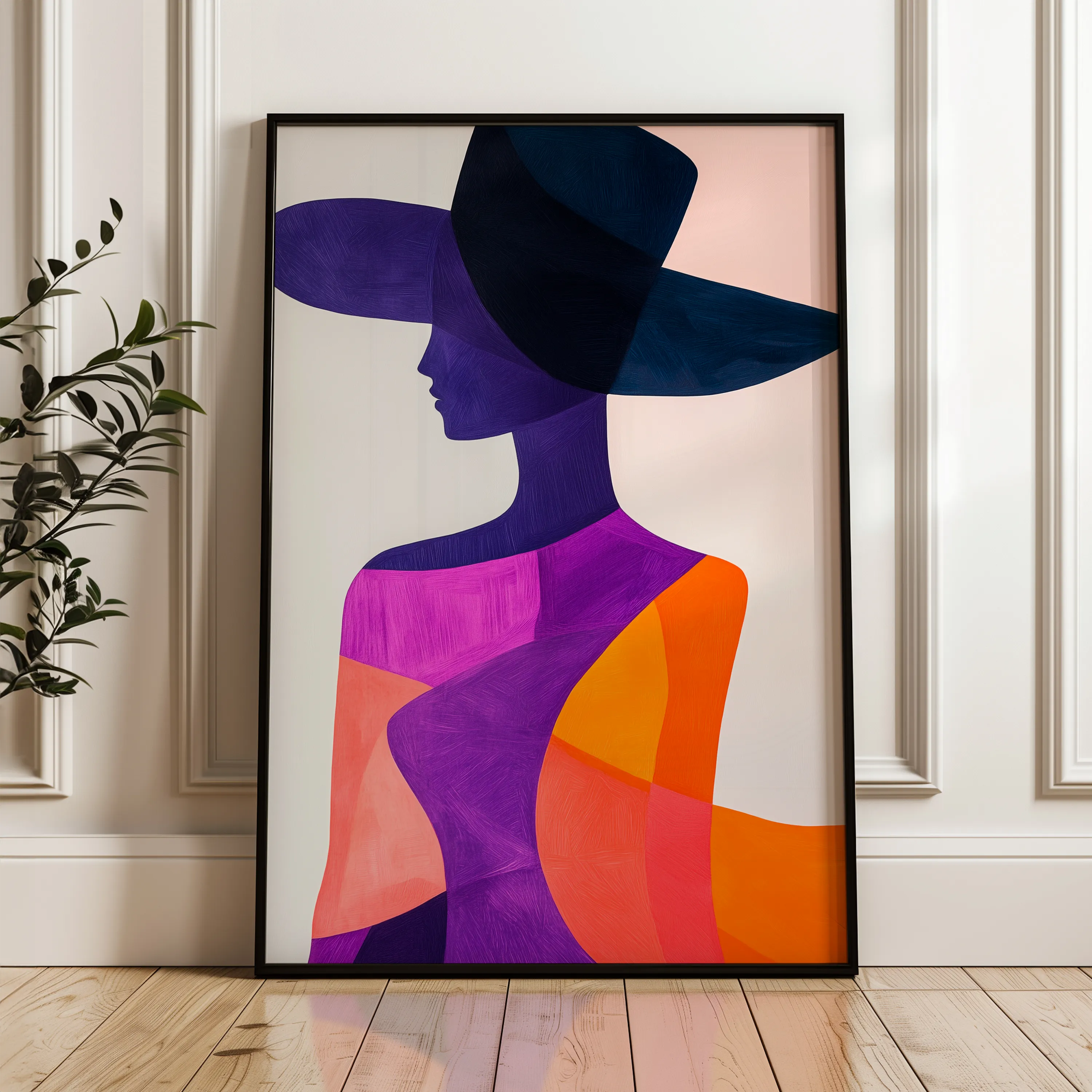 Portrait 093 Canvas Art 60 x 40 cm / Black