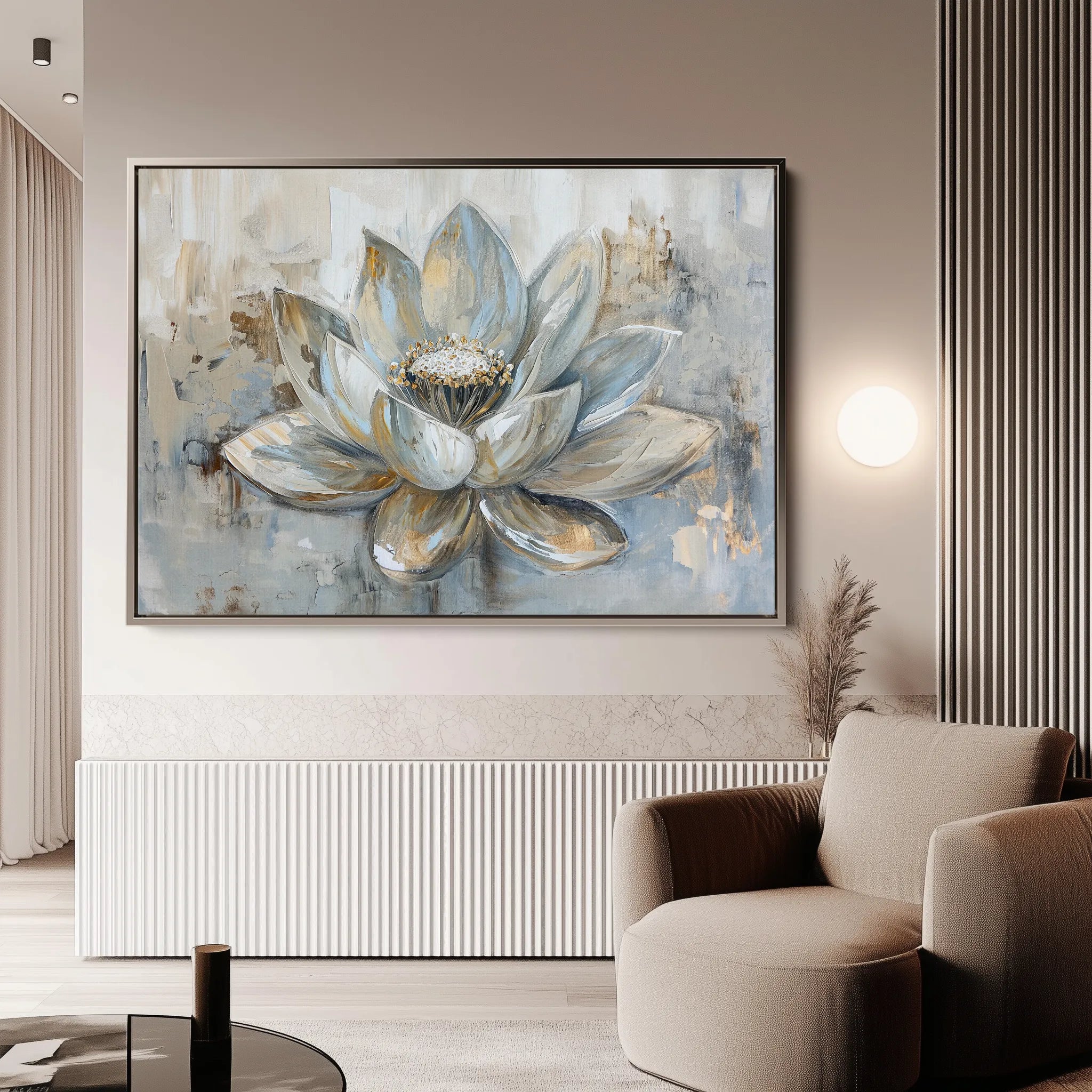 Floral 094 Canvas Art 60 x 40 cm / Black