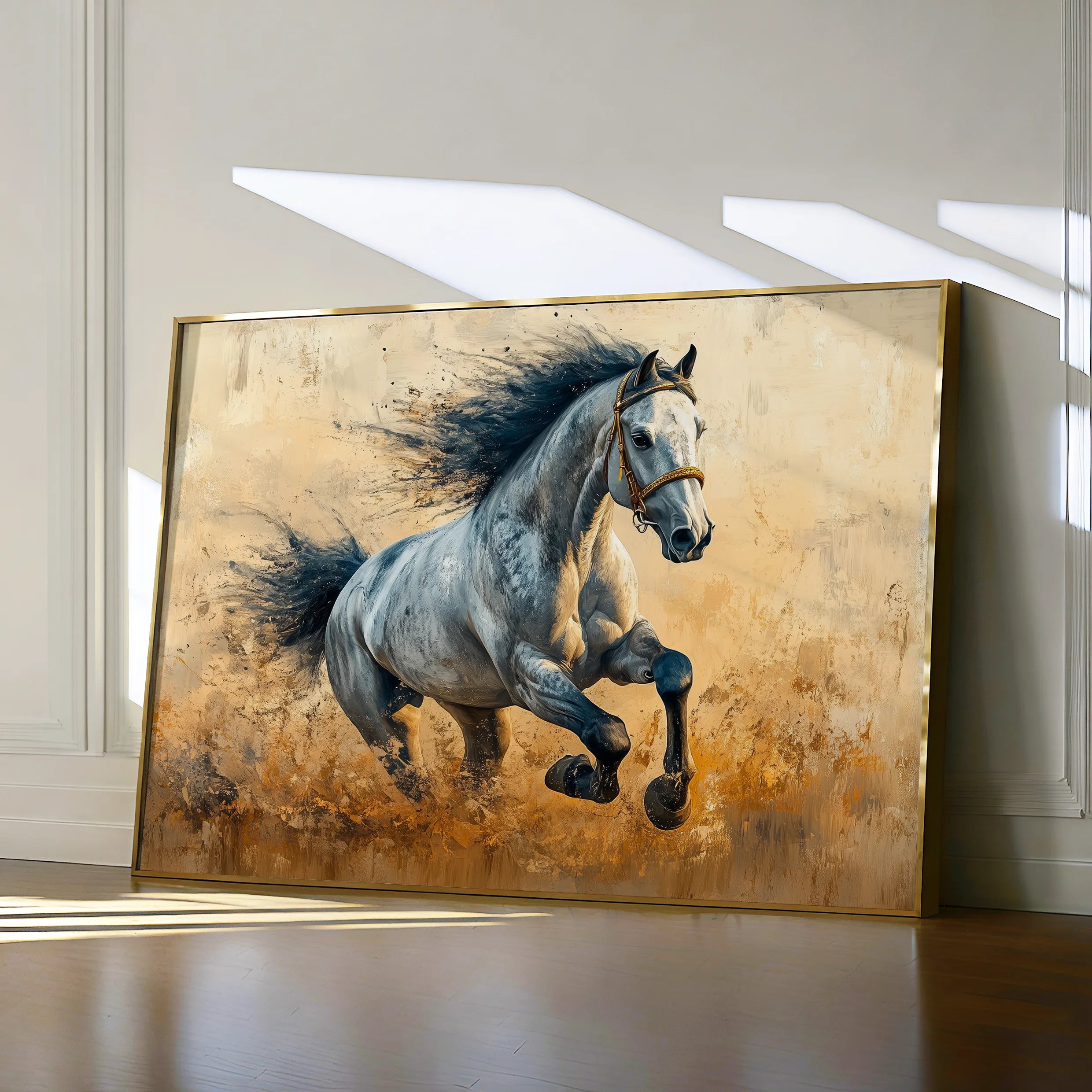 Horses 094 Canvas Art 60 x 40 cm / Black