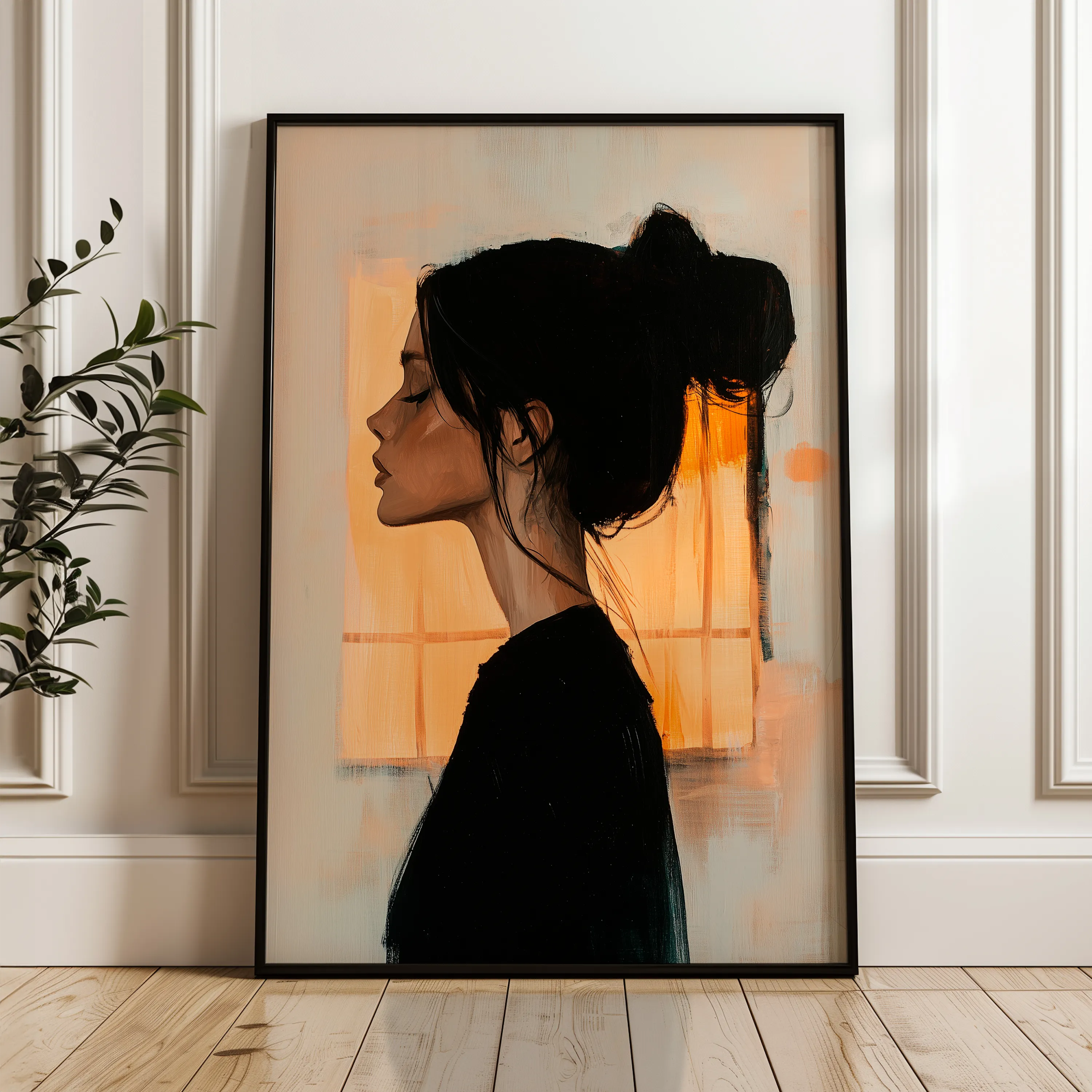 Portrait 094 Canvas Art 60 x 40 cm / Black