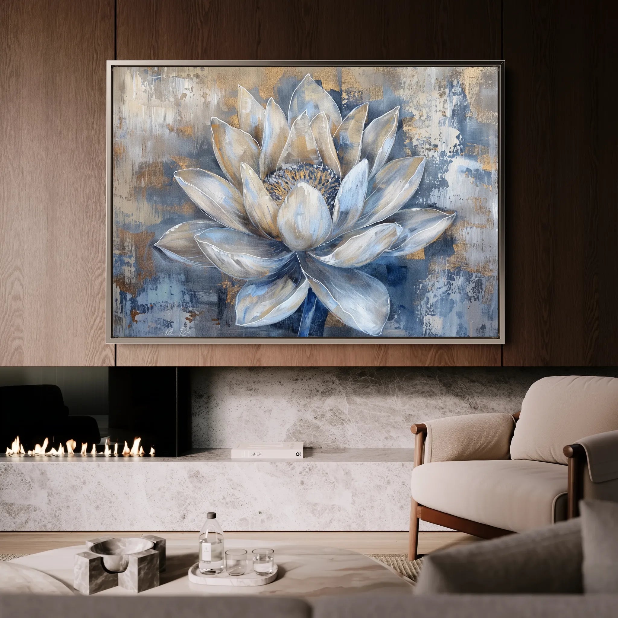 Floral 095 Canvas Art 60 x 40 cm / Black