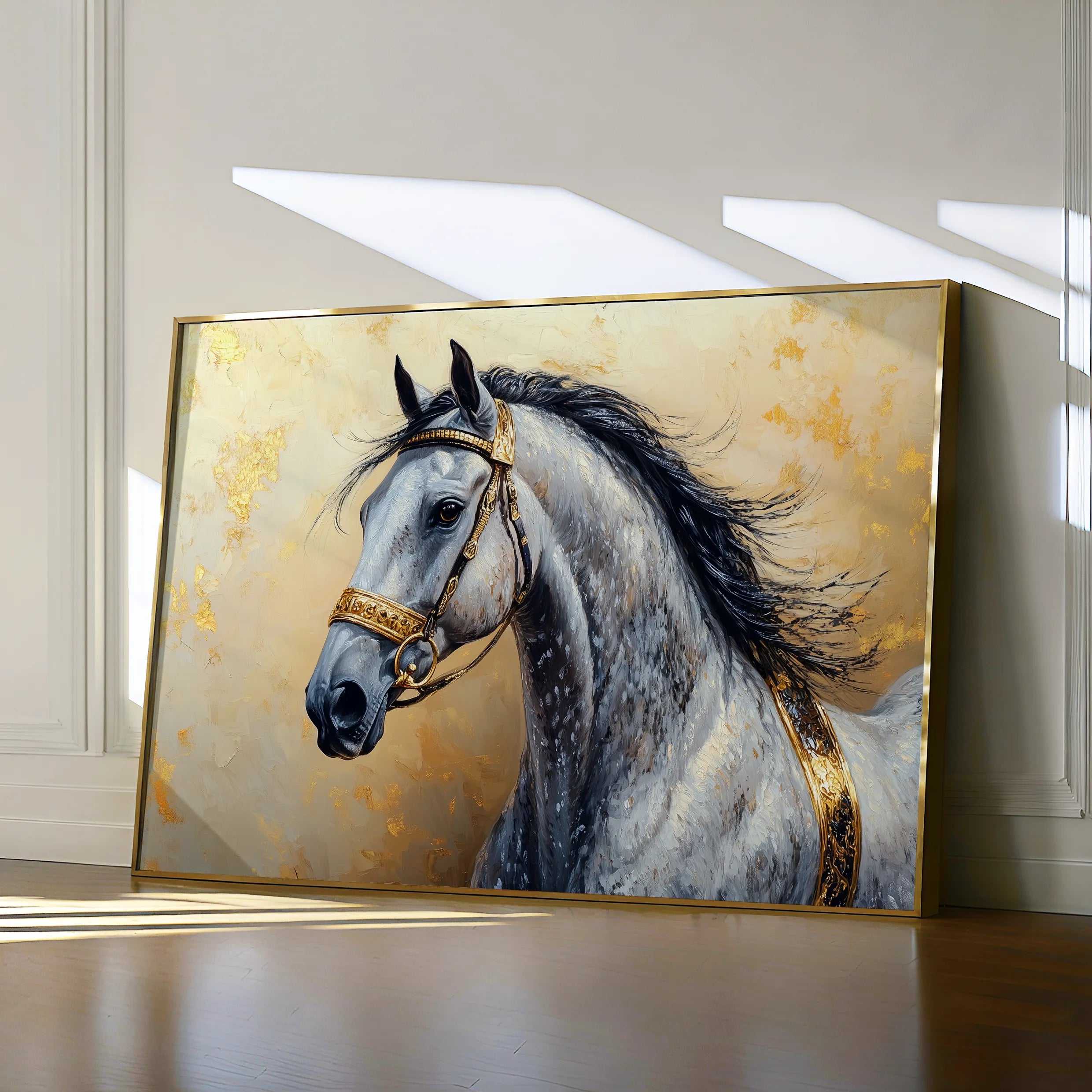 Horses 095 Canvas Art 60 x 40 cm / Black