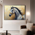 Horses 095 Canvas Art 60 x 40 cm / Black