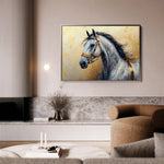 Horses 095 Canvas Art 60 x 40 cm / Black