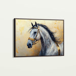 Horses 095 Canvas Art 60 x 40 cm / Black