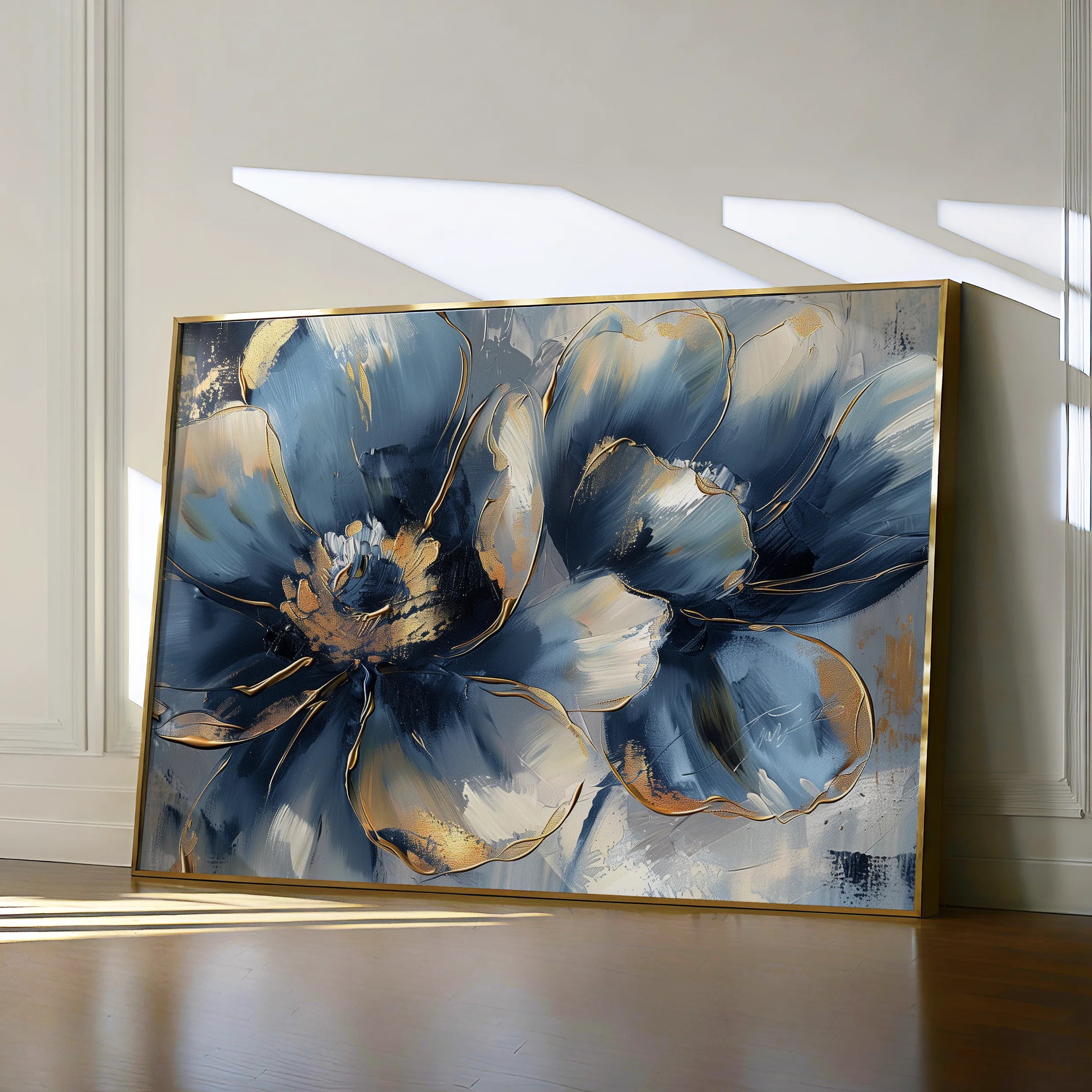 Floral 096 Canvas Art 60 x 40 cm / Black