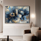 Floral 096 Canvas Art 60 x 40 cm / Black