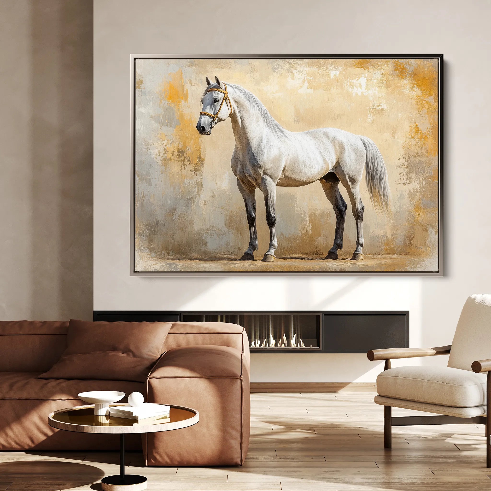 Horses 096 Canvas Art 60 x 40 cm / Black