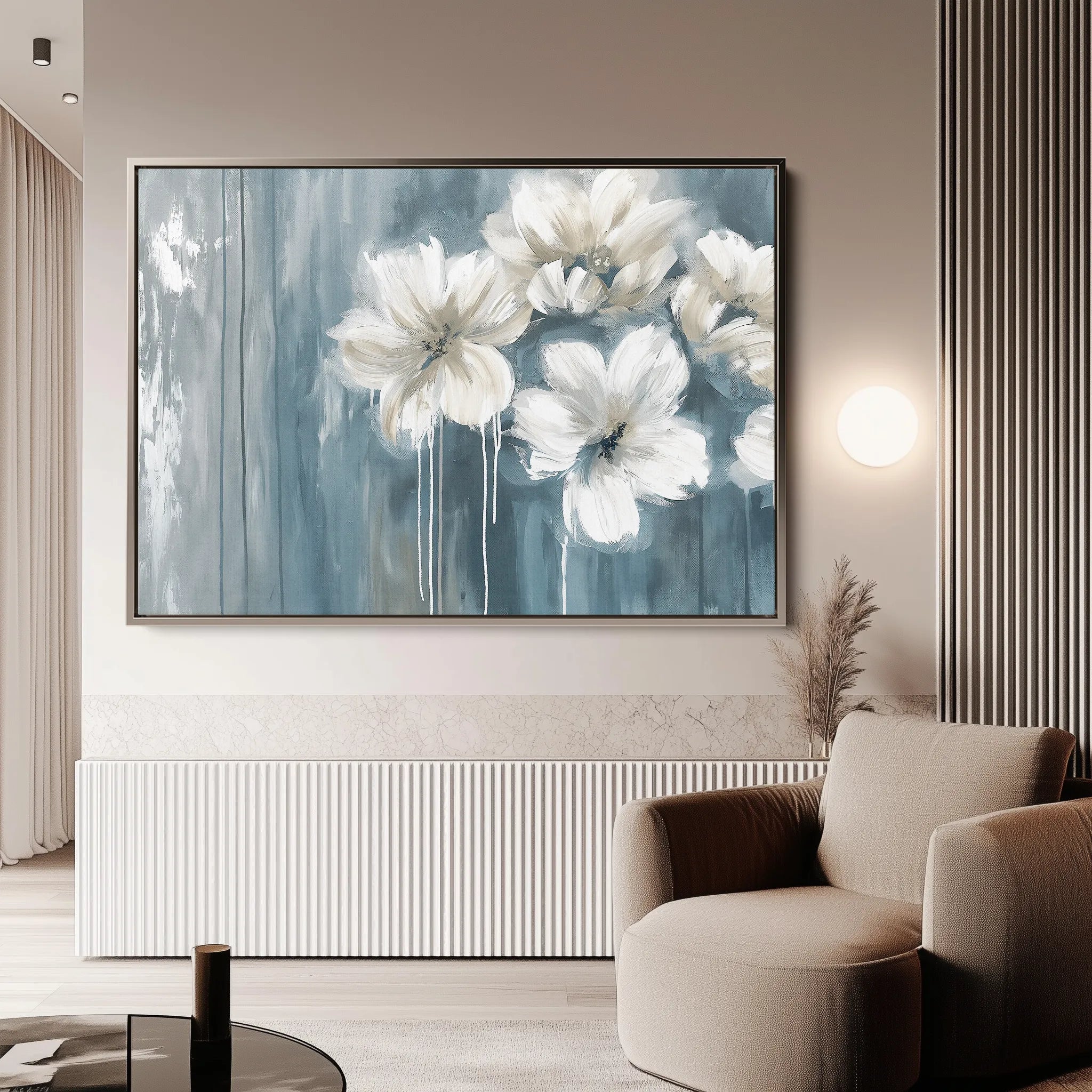 Floral 097 Canvas Art 60 x 40 cm / Black