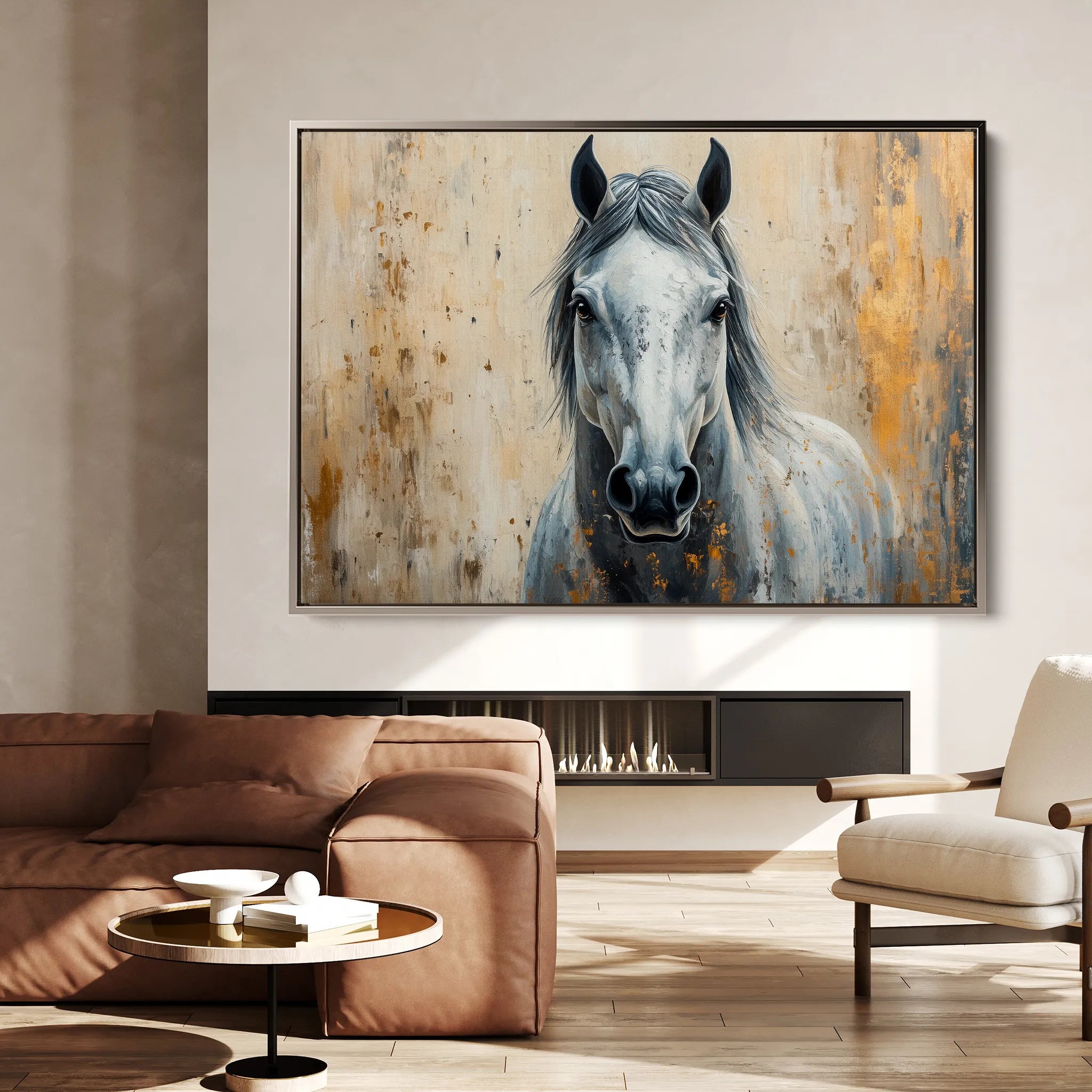 Horses 097 Canvas Art 60 x 40 cm / Black