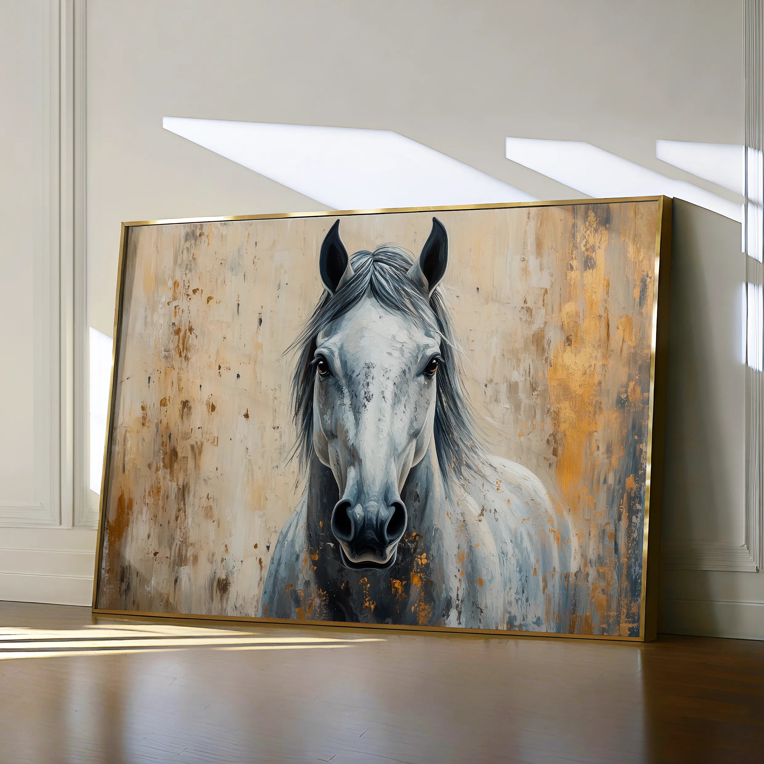 Horses 097 Canvas Art 60 x 40 cm / Black