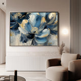 Floral 098 Canvas Art 60 x 40 cm / Black