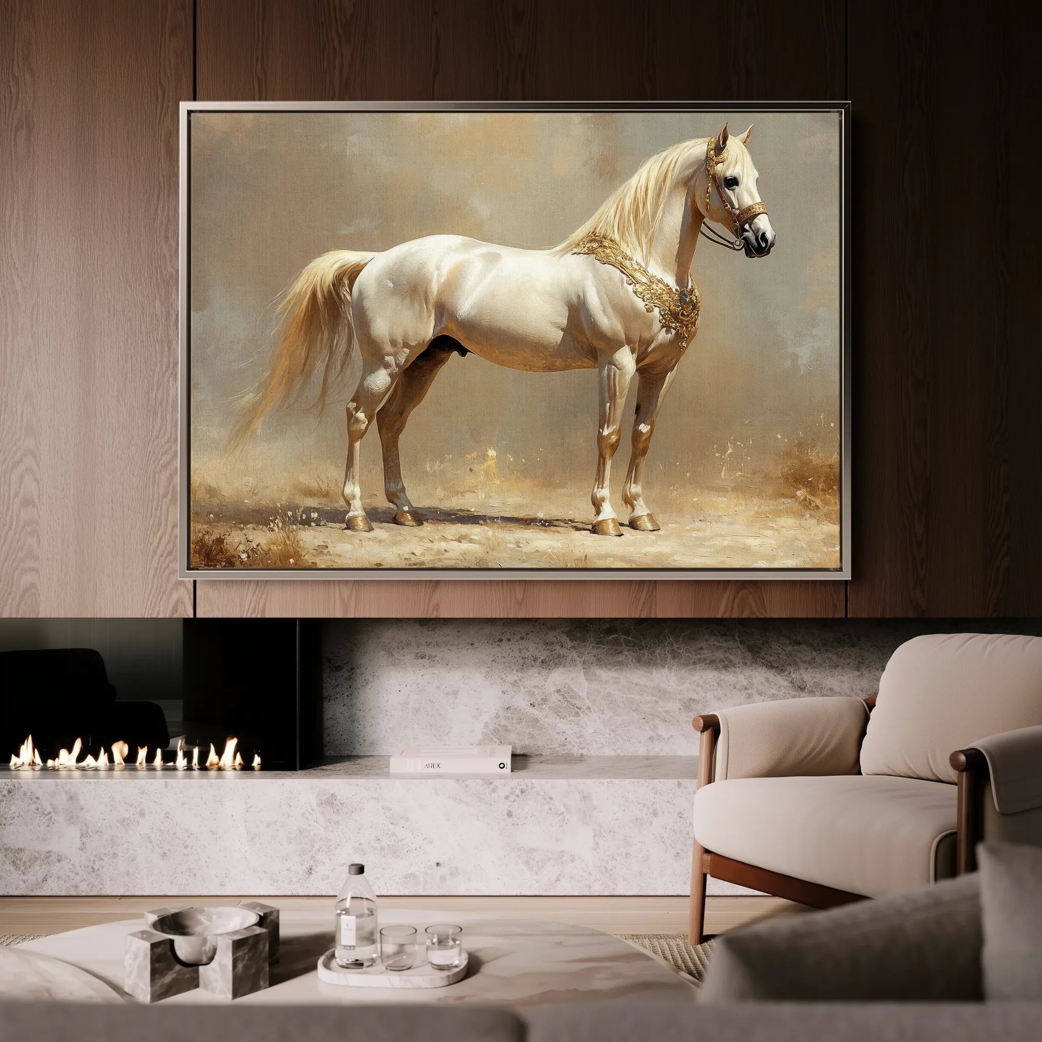 Horses 098 Canvas Art 60 x 40 cm / Black