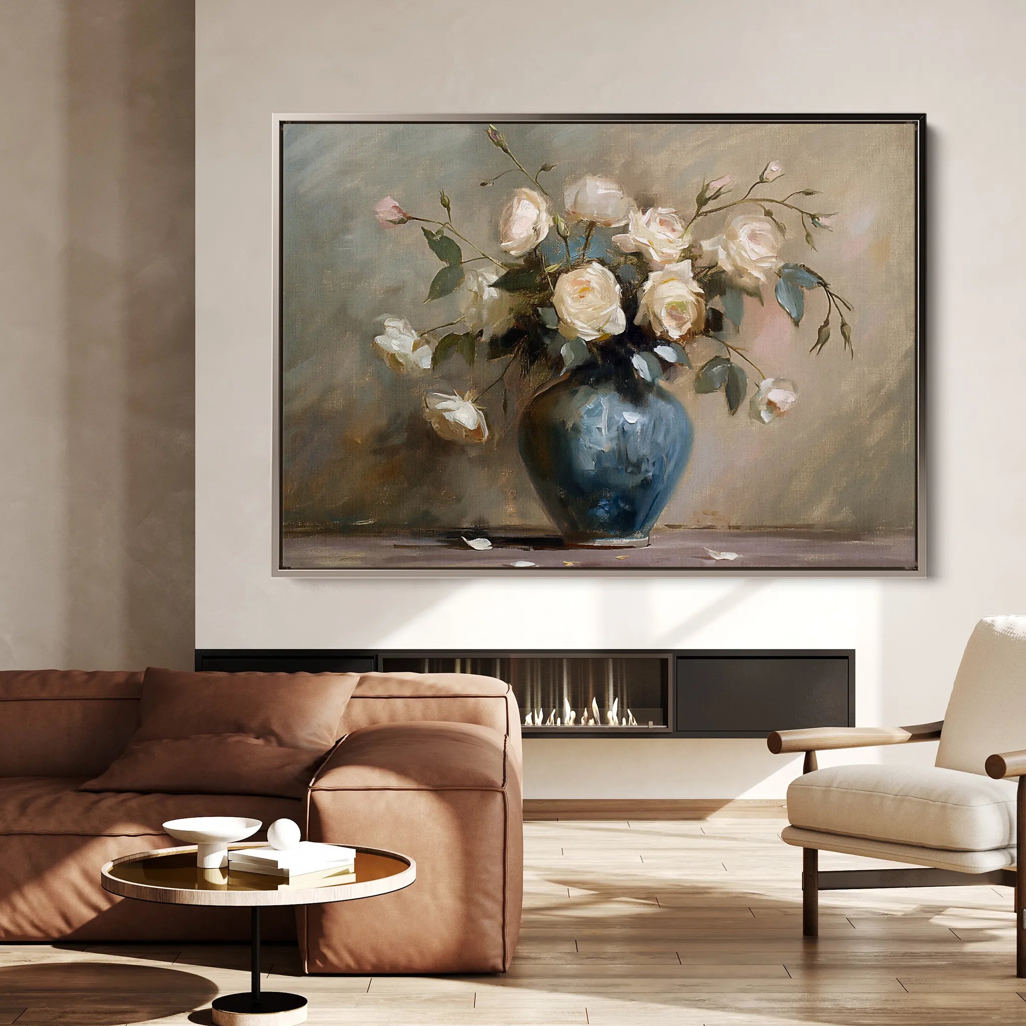 Floral 099 Canvas Art 60 x 40 cm / Black