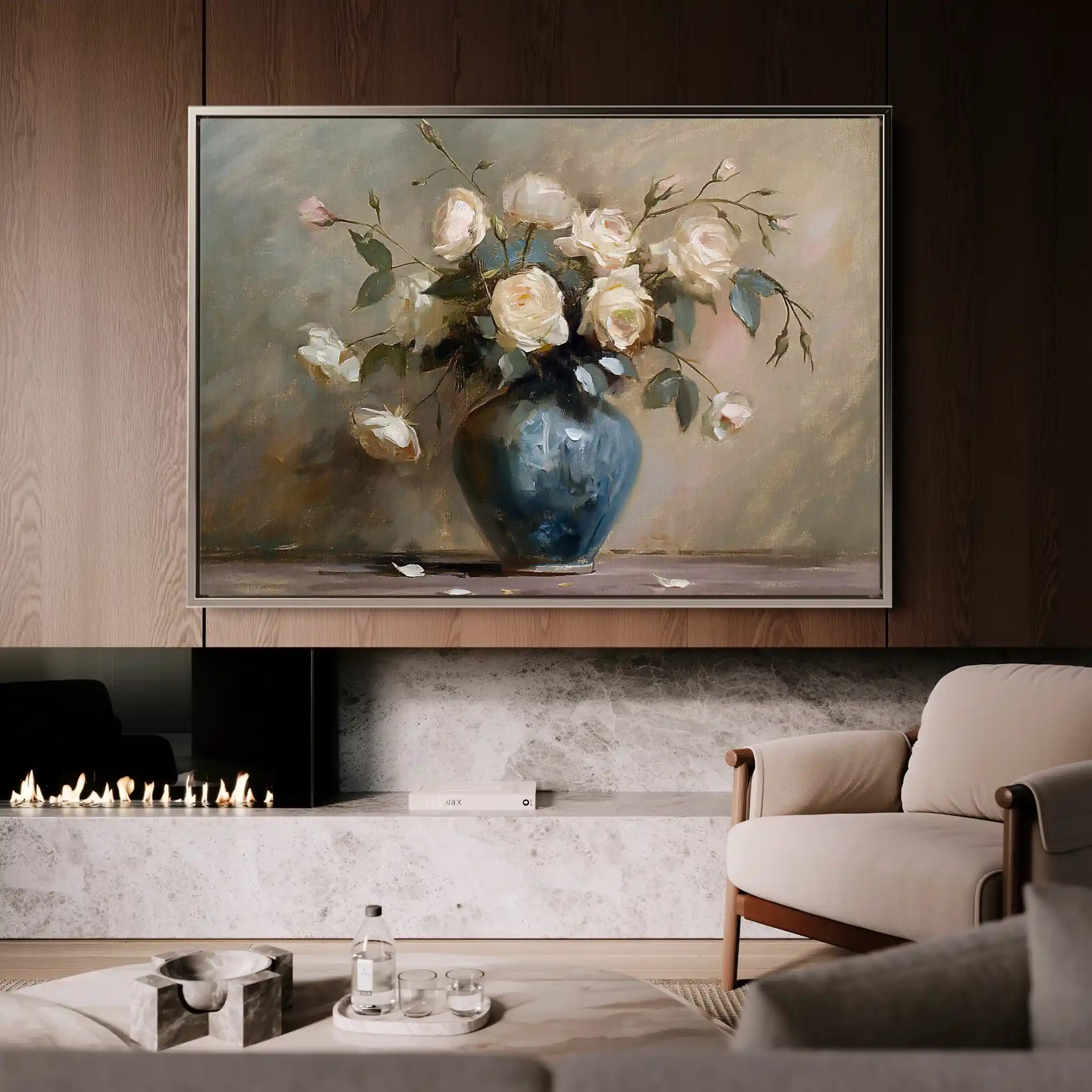 Floral 099 Canvas Art 60 x 40 cm / Black