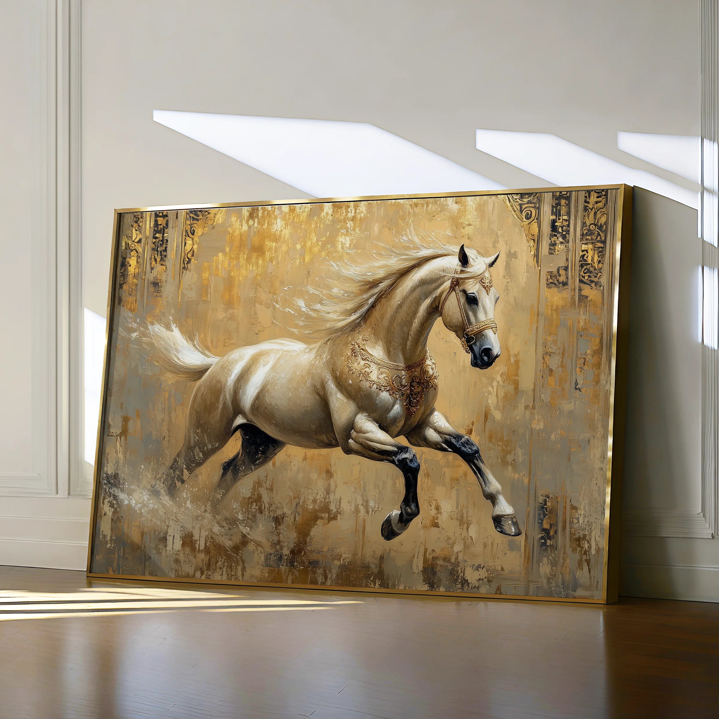 Horses 099 Canvas Art 60 x 40 cm / Black