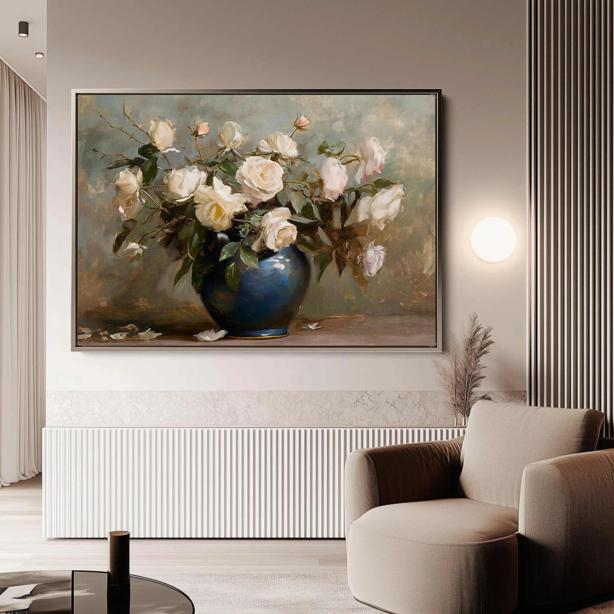Floral 100 Canvas Art 60 x 40 cm / Black