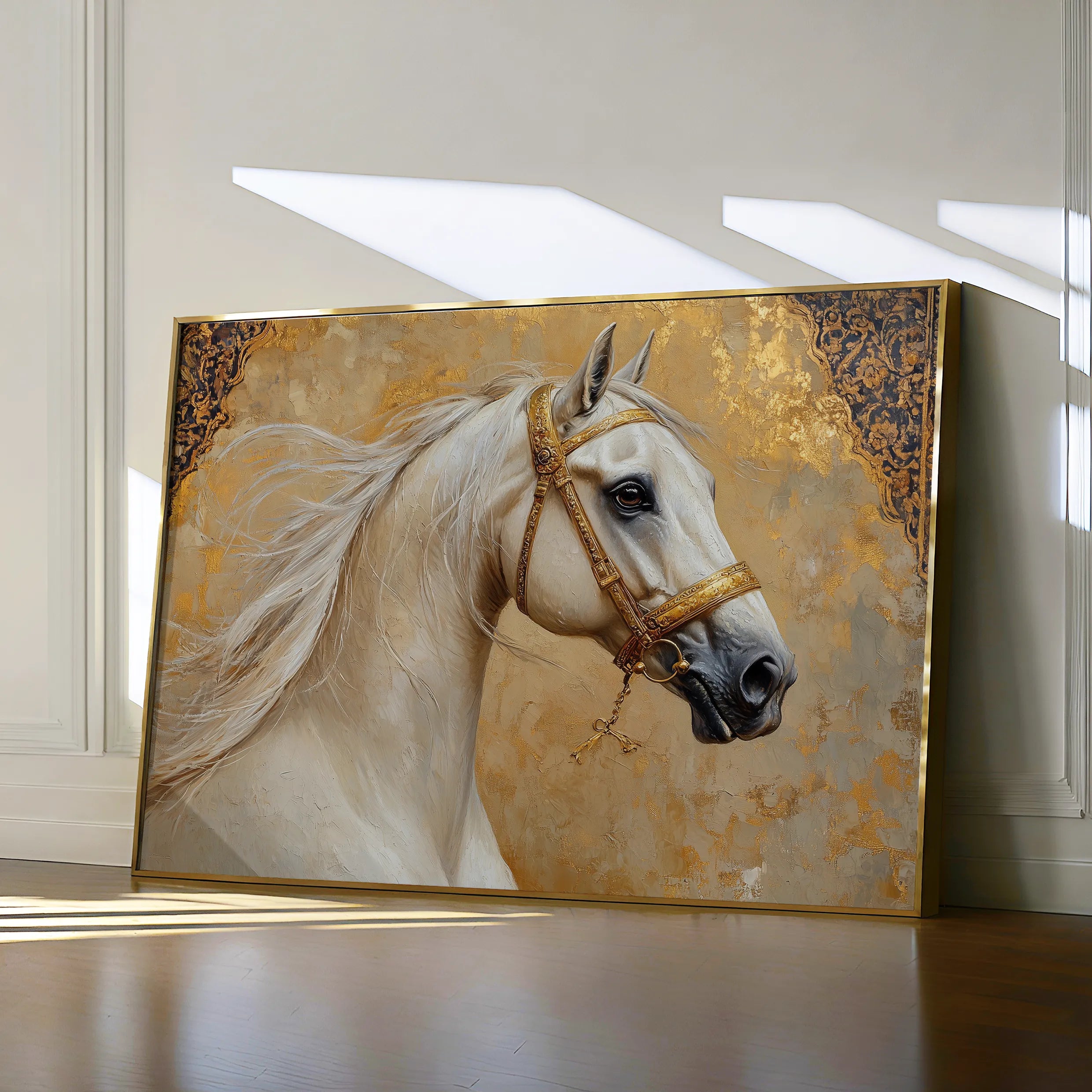Horses 100 Canvas Art 60 x 40 cm / Black