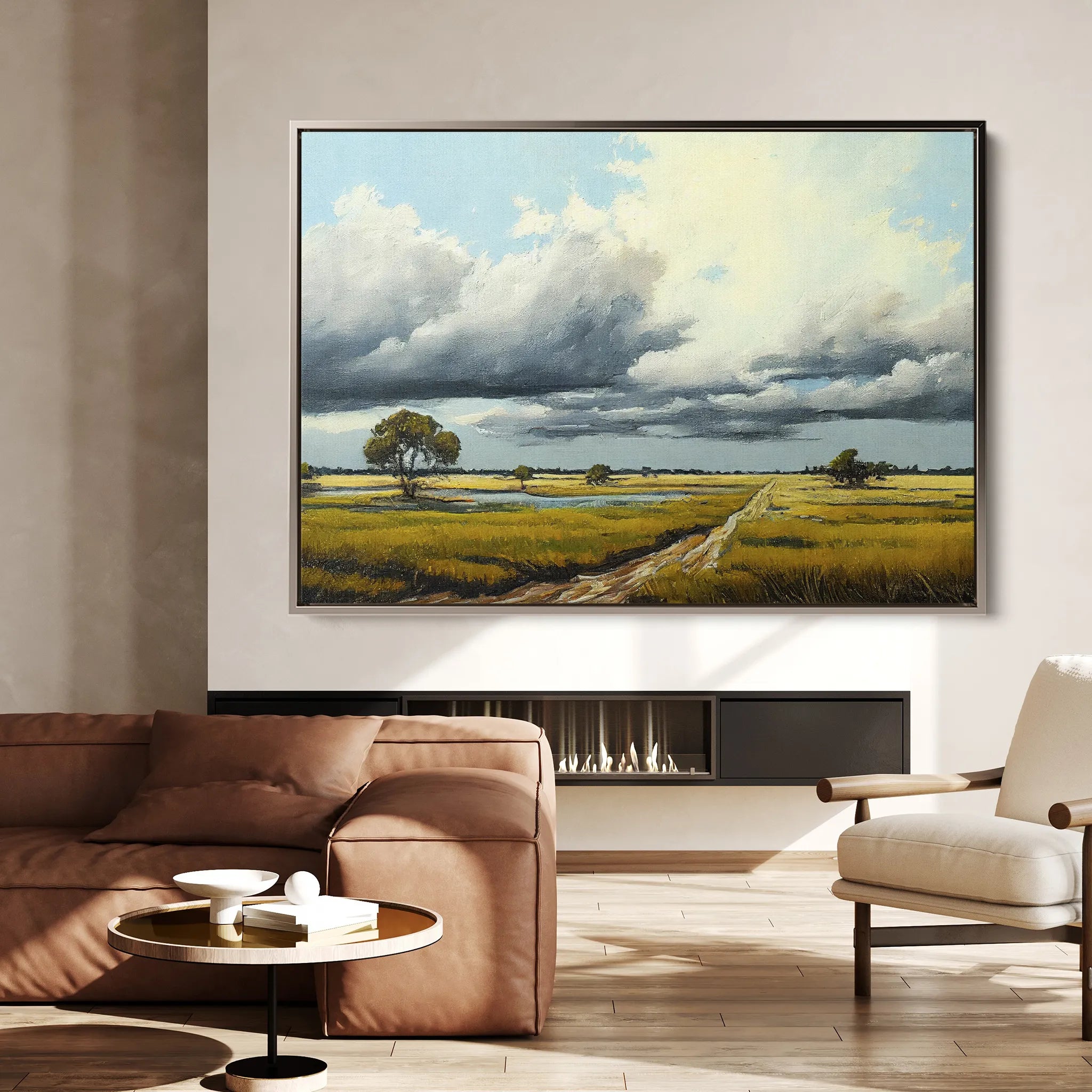 Landscape 100 Canvas Art 60 x 40 cm / Black