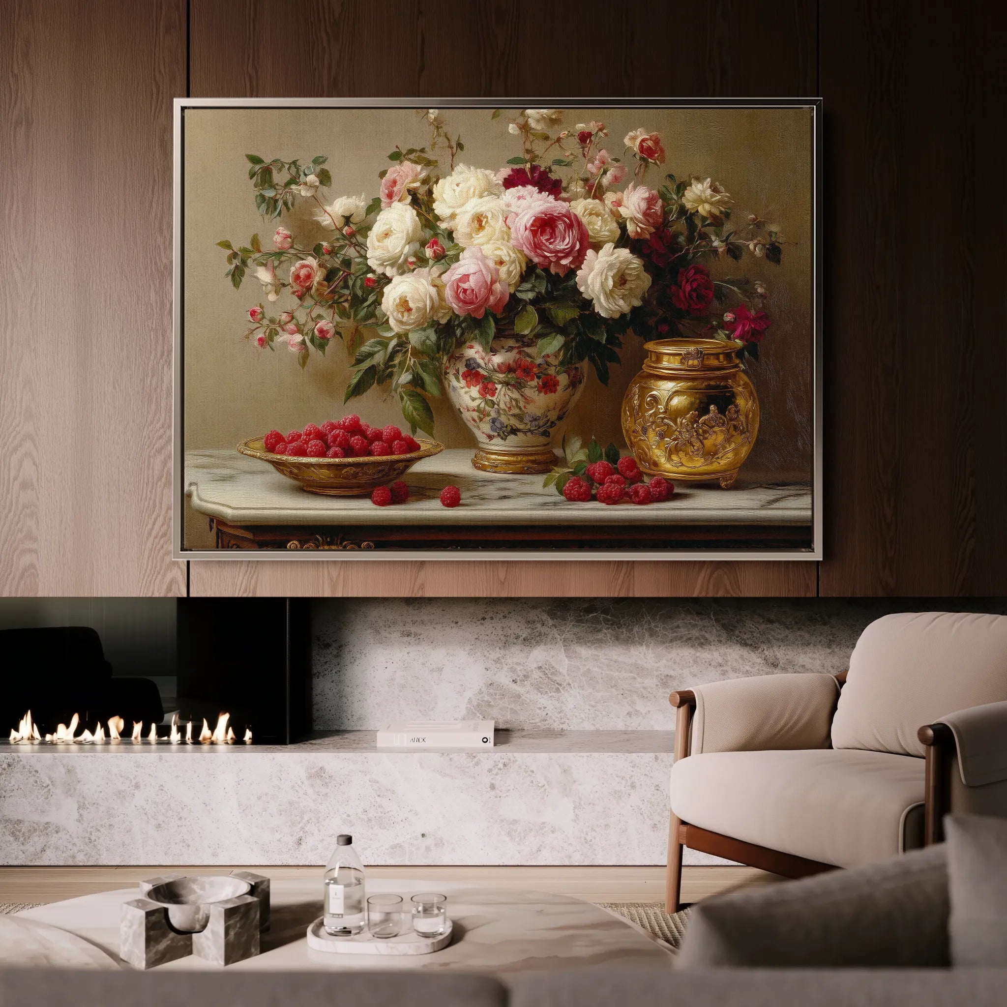 Floral 1000 Canvas Art 60 x 40 cm / Black