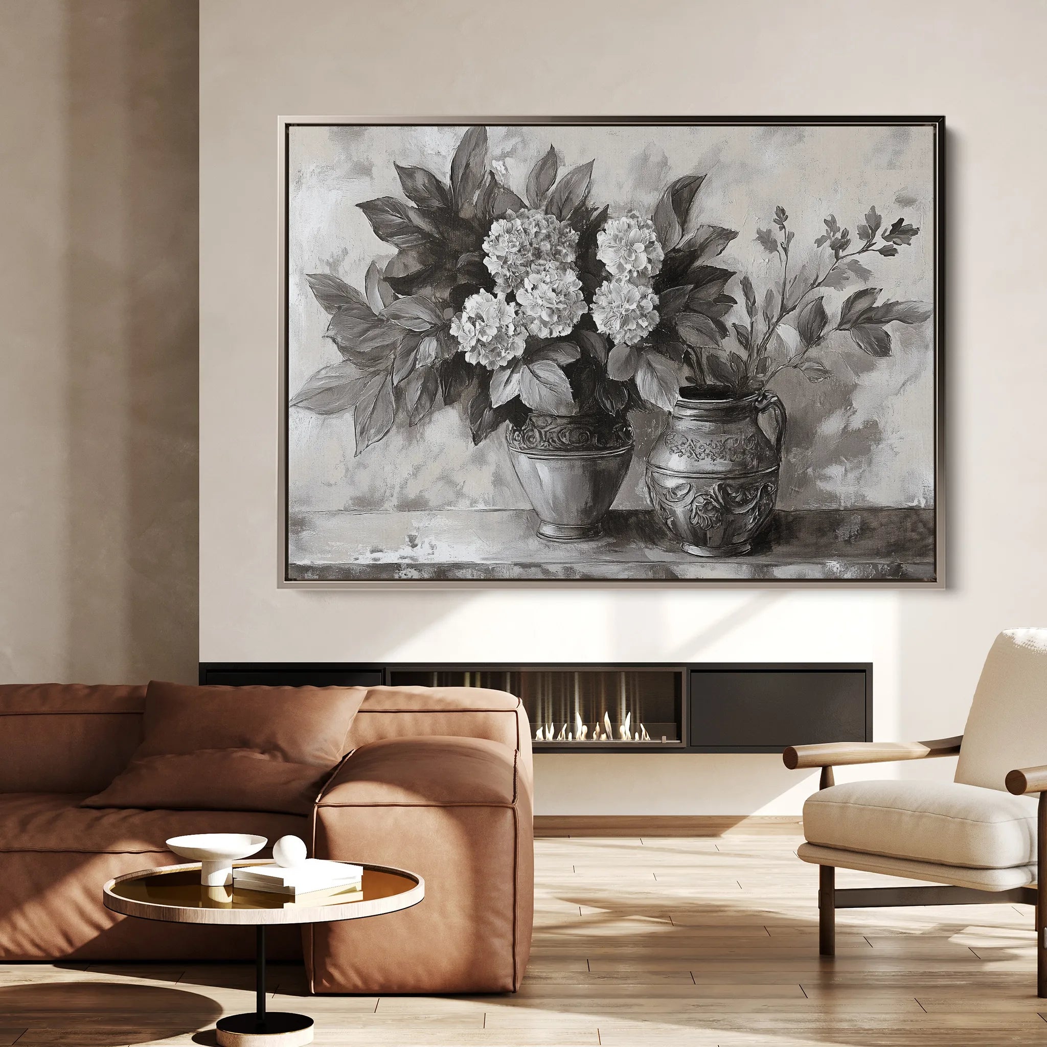 Floral 1001 Canvas Art 60 x 40 cm / Black