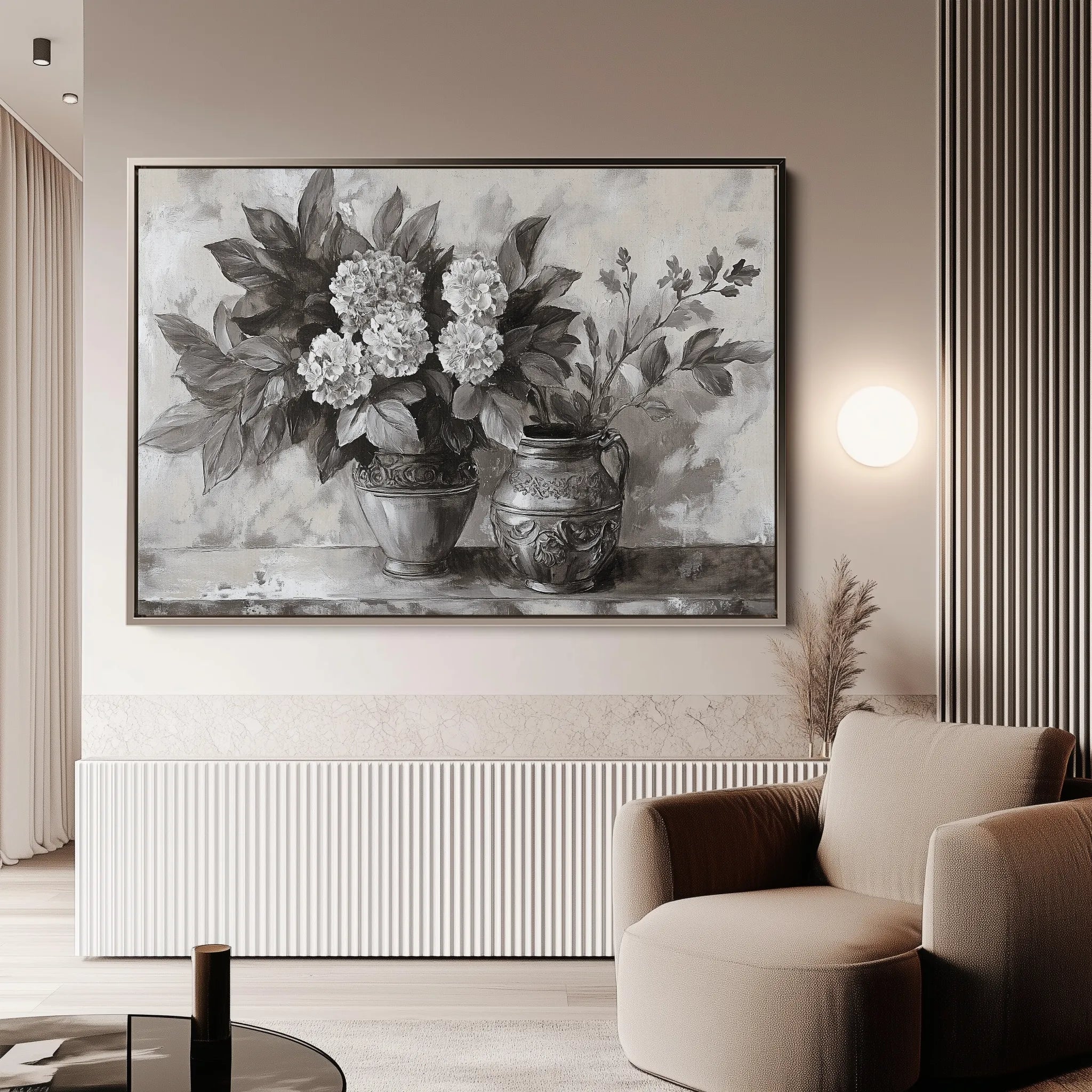 Floral 1001 Canvas Art 60 x 40 cm / Black