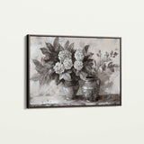 Floral 1001 Canvas Art 60 x 40 cm / Black
